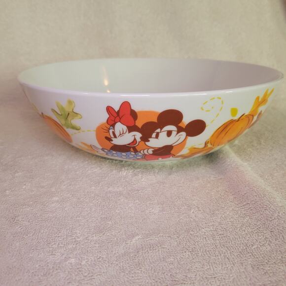 Disney Mickey & Minnie Serving Bowl Autumn Fall Large Salad Pasta Popcorn NEW - Picture 1 of 10